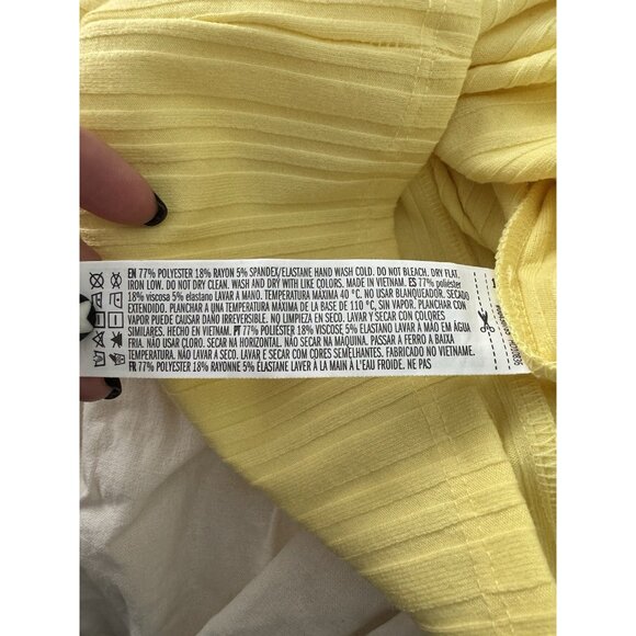 Forever 21 Butter Pastel Yellow Mini Halter Dress Bodycon NWT Ribbed SMALL - Picture 6 of 11